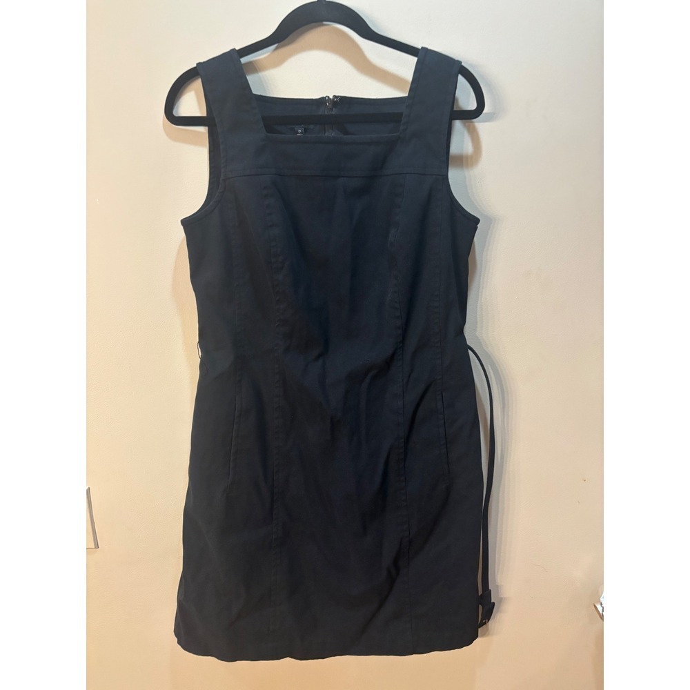 Talbots Black Sleeveless Dress Square Neck Career Casual Size 12 (READ)‎
